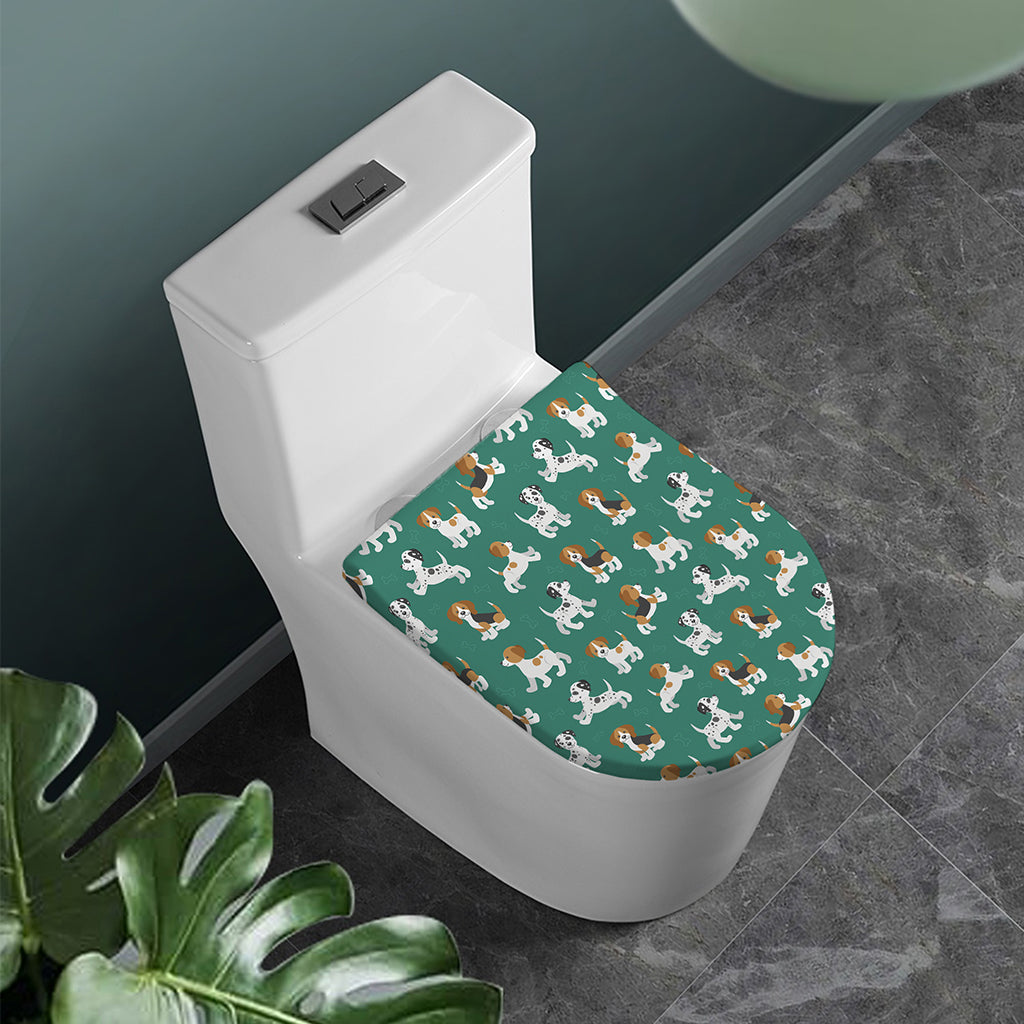 Cute Jack Russell Terrier Pattern Print Toilet Lid Cover