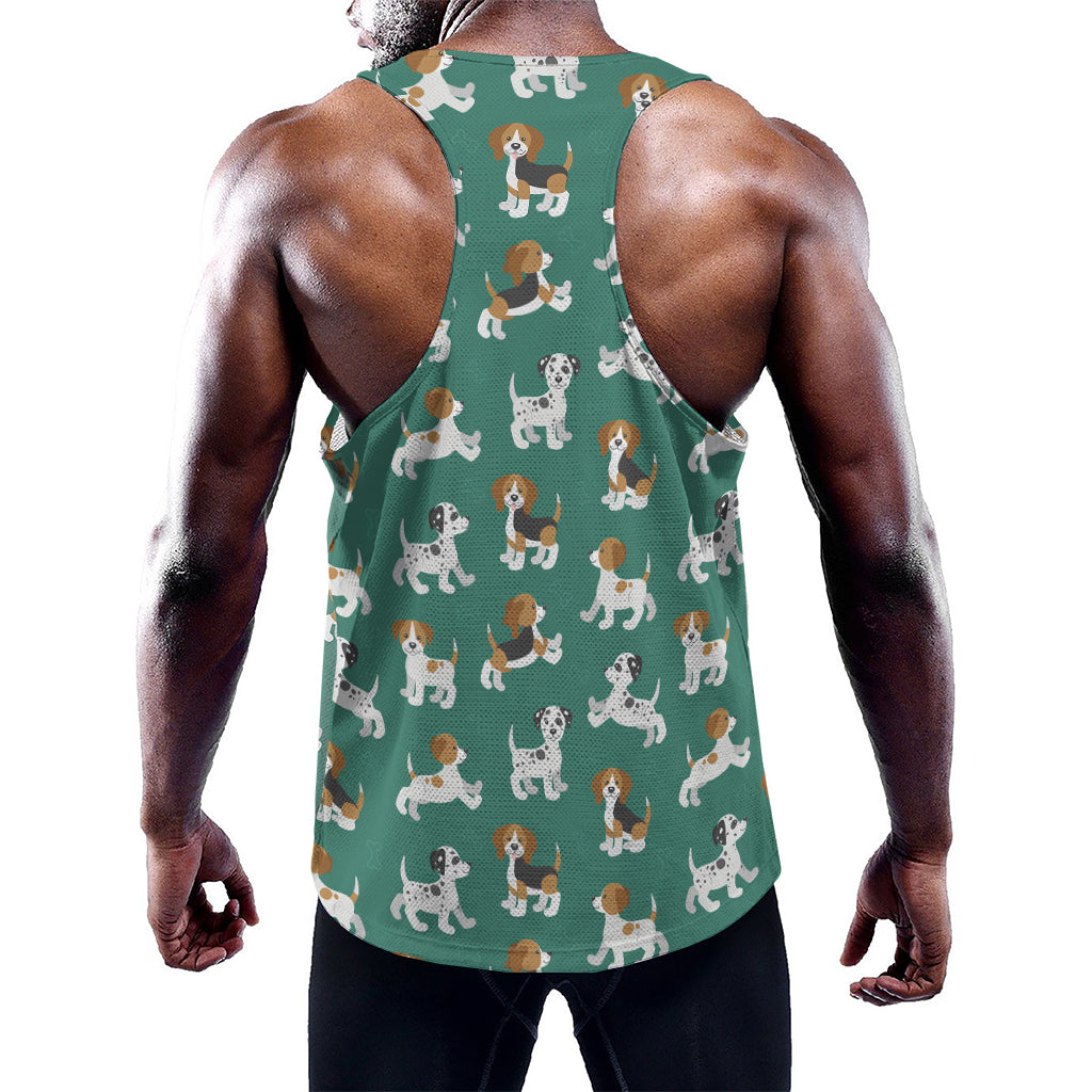 Cute Jack Russell Terrier Pattern Print Training Tank Top