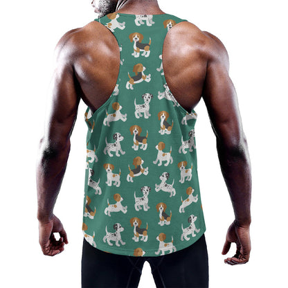 Cute Jack Russell Terrier Pattern Print Training Tank Top