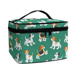 Cute Jack Russell Terrier Pattern Print Travel Makeup Bag