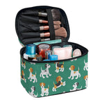 Cute Jack Russell Terrier Pattern Print Travel Makeup Bag