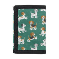 Cute Jack Russell Terrier Pattern Print Trifold Wallet