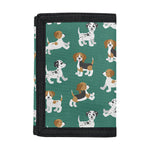 Cute Jack Russell Terrier Pattern Print Trifold Wallet