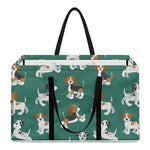 Cute Jack Russell Terrier Pattern Print Utility Tote Bag