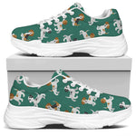 Cute Jack Russell Terrier Pattern Print White Chunky Shoes