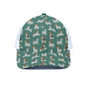 Cute Jack Russell Terrier Pattern Print White Mesh Trucker Hat