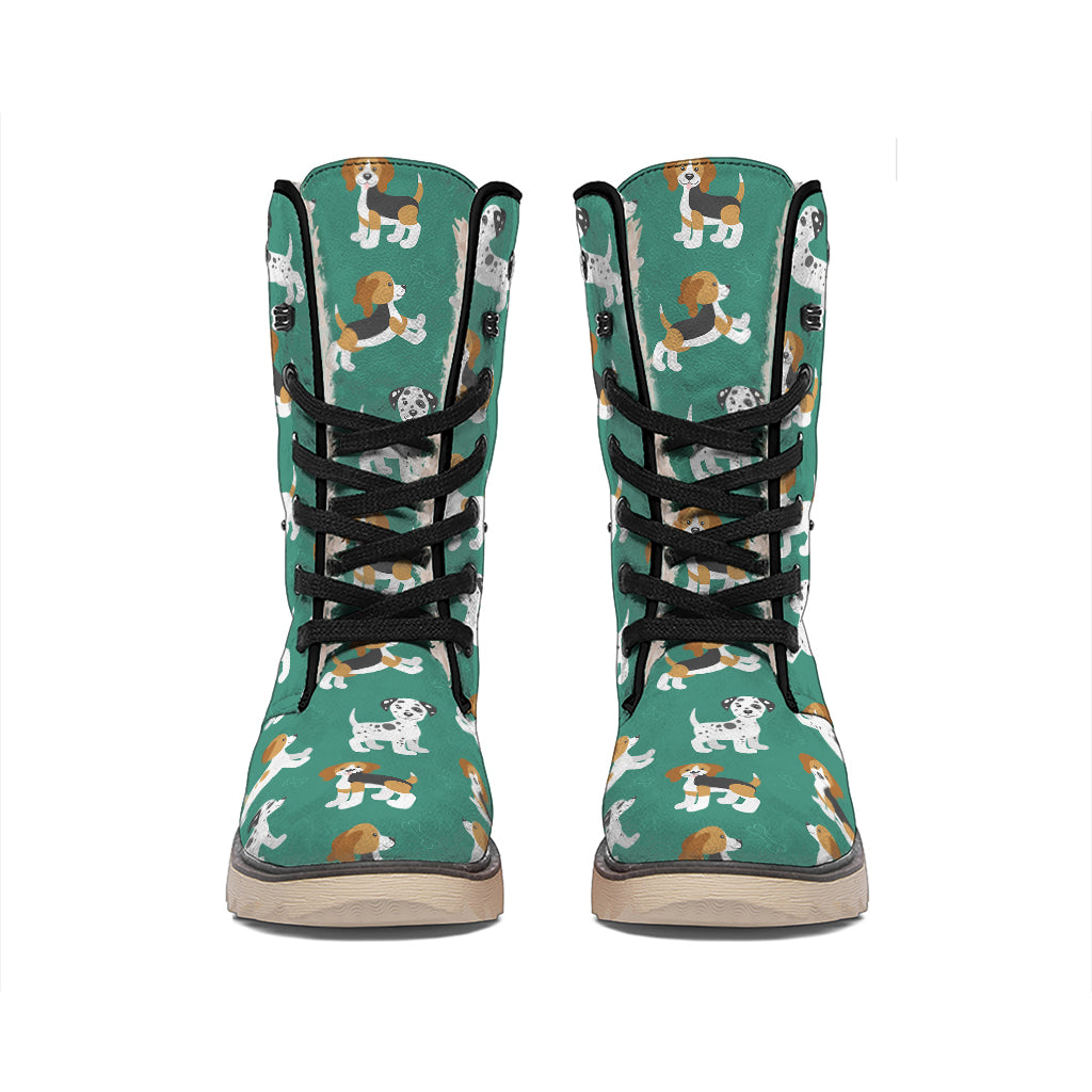 Cute Jack Russell Terrier Pattern Print Winter Boots