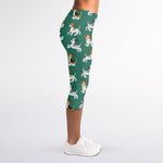 Cute Jack Russell Terrier Pattern Print Women's Capri Leggings