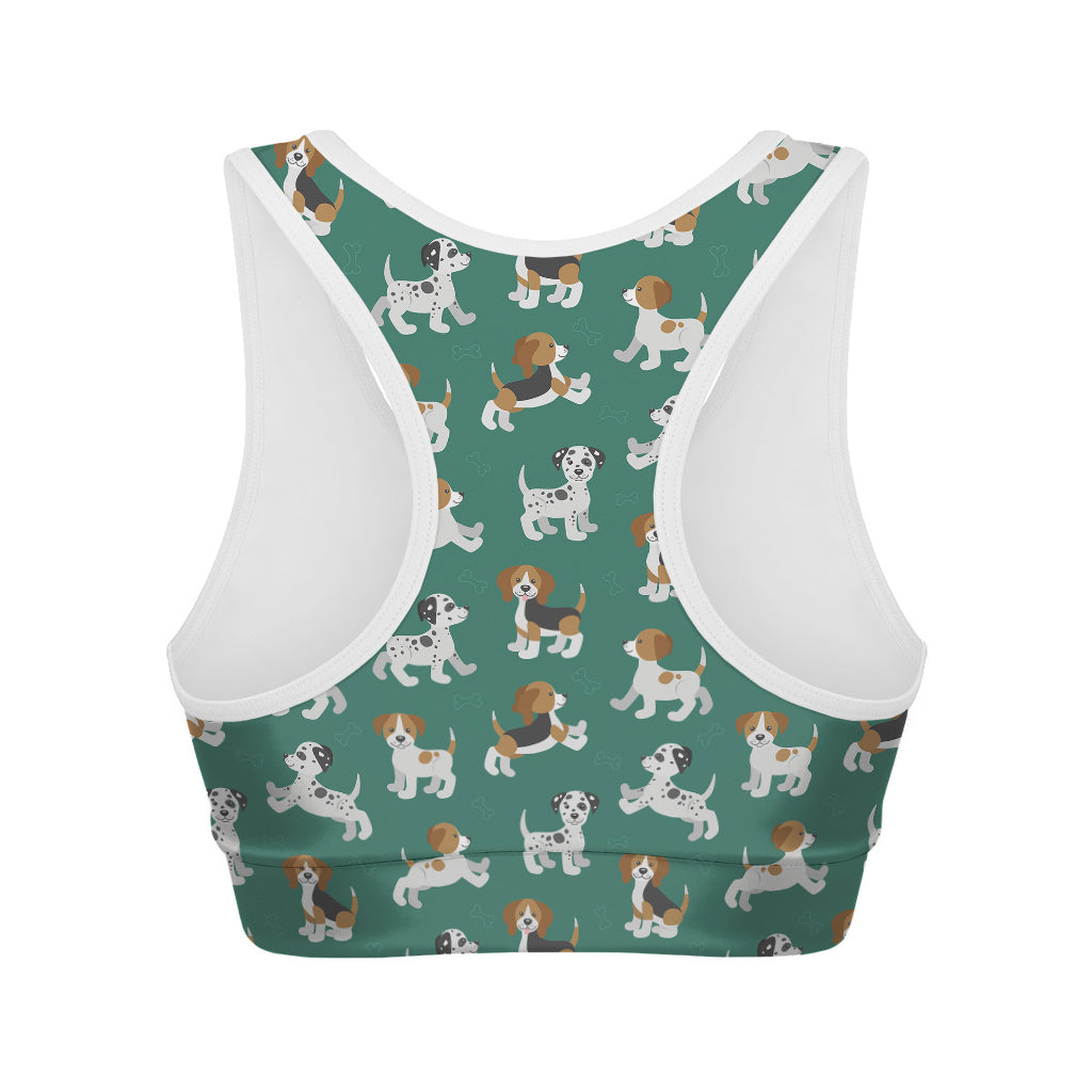Cute Jack Russell Terrier Pattern Print Women's Sports Bra