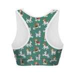 Cute Jack Russell Terrier Pattern Print Women's Sports Bra
