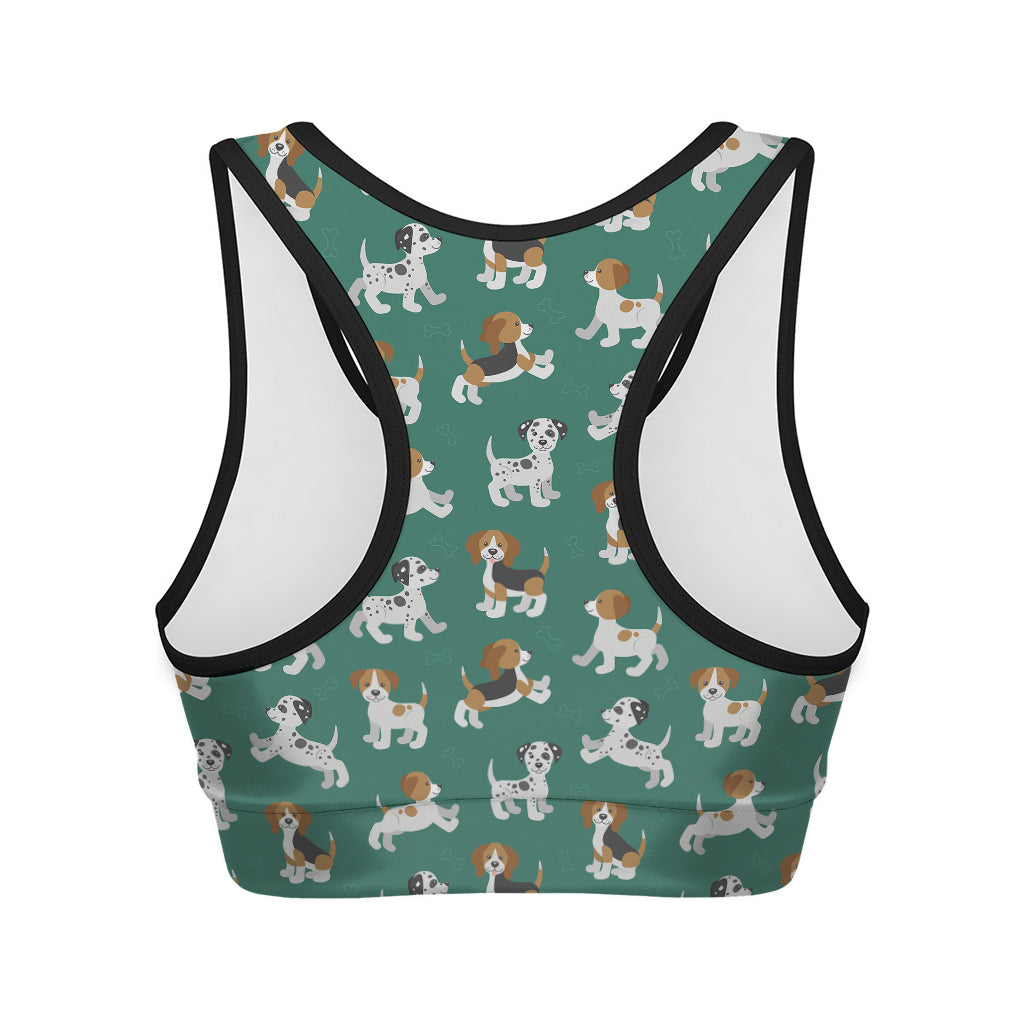 Cute Jack Russell Terrier Pattern Print Women's Sports Bra