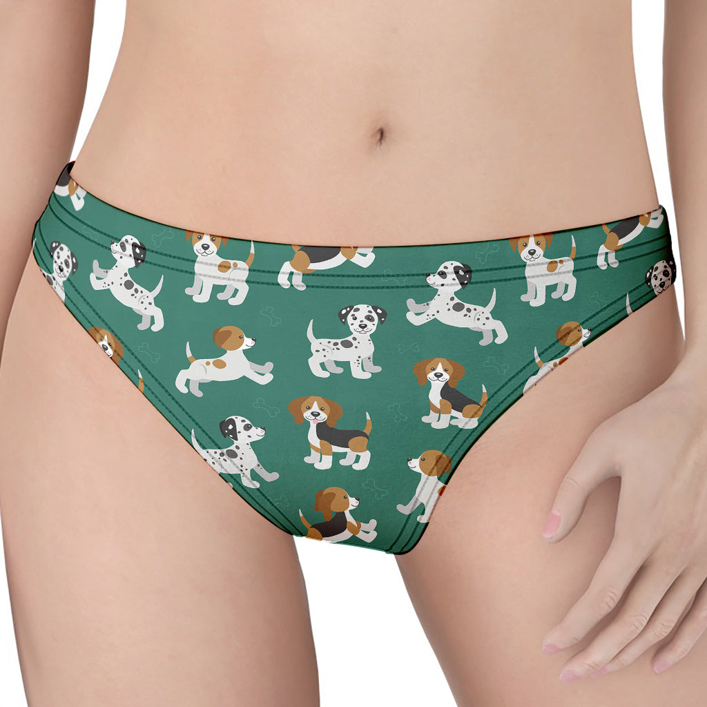 Cute Jack Russell Terrier Pattern Print Women's Thong