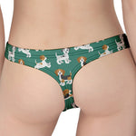 Cute Jack Russell Terrier Pattern Print Women's Thong