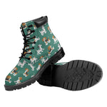 Cute Jack Russell Terrier Pattern Print Work Boots