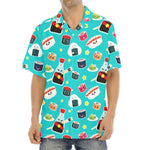 Cute Japanese Sushi Pattern Print Aloha Shirt