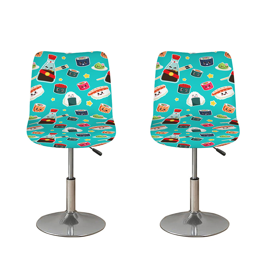 Cute Japanese Sushi Pattern Print Bar Stool Covers