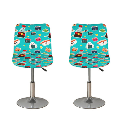 Cute Japanese Sushi Pattern Print Bar Stool Covers
