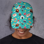 Cute Japanese Sushi Pattern Print Baseball Cap