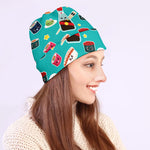 Cute Japanese Sushi Pattern Print Beanie