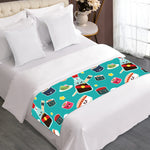 Cute Japanese Sushi Pattern Print Bed Runner