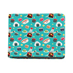 Cute Japanese Sushi Pattern Print Bifold Wallet