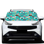 Cute Japanese Sushi Pattern Print Car Windshield Snow Cover