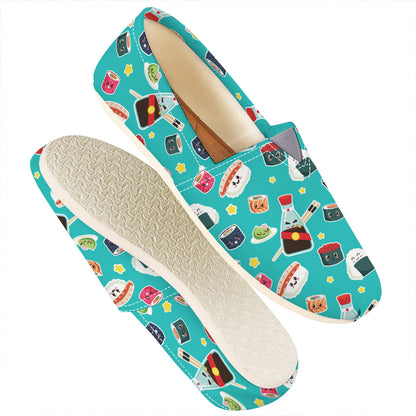 Cute Japanese Sushi Pattern Print Casual Shoes