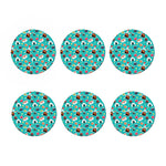 Cute Japanese Sushi Pattern Print Coaster Set
