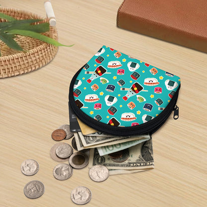 Cute Japanese Sushi Pattern Print Coin Purse