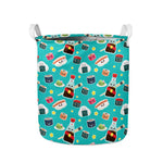 Cute Japanese Sushi Pattern Print Collapsible Laundry Basket