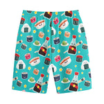 Cute Japanese Sushi Pattern Print Cotton Shorts