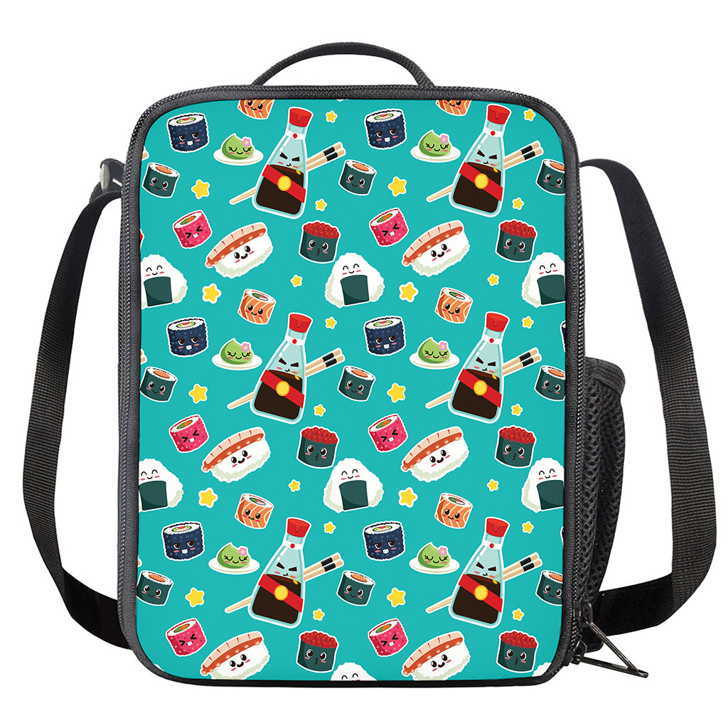 Cute Japanese Sushi Pattern Print Crossbody Lunch Bag