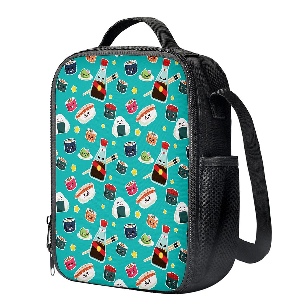 Cute Japanese Sushi Pattern Print Crossbody Lunch Bag