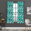 Cute Japanese Sushi Pattern Print Grommet Curtain Panels