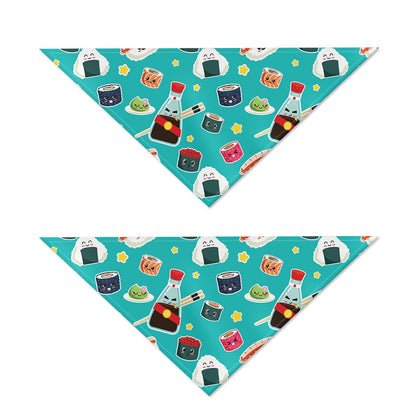 Cute Japanese Sushi Pattern Print Dog Bandana