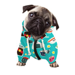Cute Japanese Sushi Pattern Print Dog Zip Up Hoodie