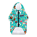 Cute Japanese Sushi Pattern Print Dog Zip Up Hoodie