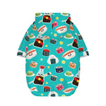 Cute Japanese Sushi Pattern Print Dog Zip Up Hoodie
