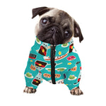 Cute Japanese Sushi Pattern Print Dog Zip Up Jacket