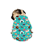 Cute Japanese Sushi Pattern Print Dog Zip Up Jacket