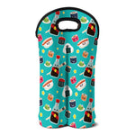 Cute Japanese Sushi Pattern Print Double Neoprene Wine Tote