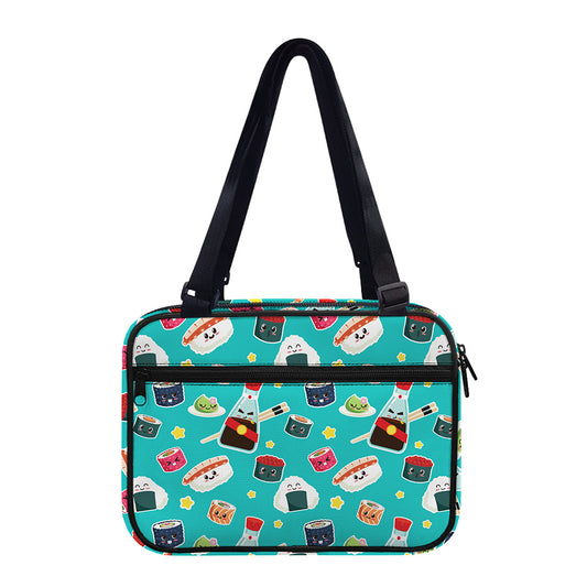 Cute Japanese Sushi Pattern Print Double Strap Bible Bag