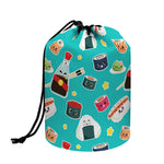 Cute Japanese Sushi Pattern Print Drawstring Makeup Bag