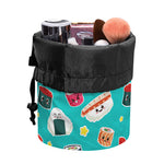 Cute Japanese Sushi Pattern Print Drawstring Makeup Bag