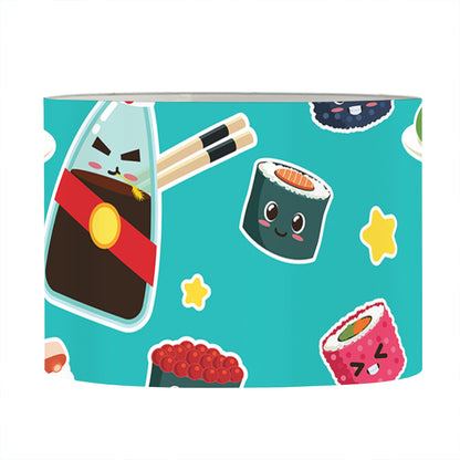 Cute Japanese Sushi Pattern Print Drum Lamp Shade