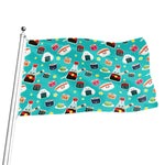 Cute Japanese Sushi Pattern Print Flag