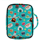 Cute Japanese Sushi Pattern Print Front Pocket Bible Bag