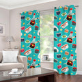 Cute Japanese Sushi Pattern Print Grommet Curtains