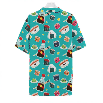 Cute Japanese Sushi Pattern Print Hawaiian Shirt