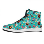 Cute Japanese Sushi Pattern Print High Top Leather Sneakers